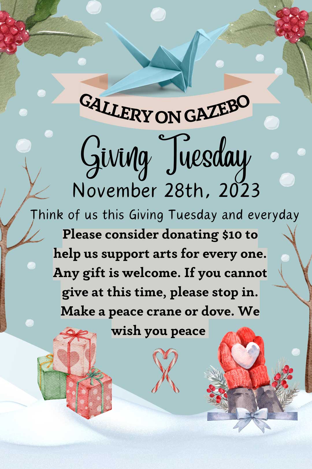 Giving Tuesday Gallery on Gazebo Poster 2023