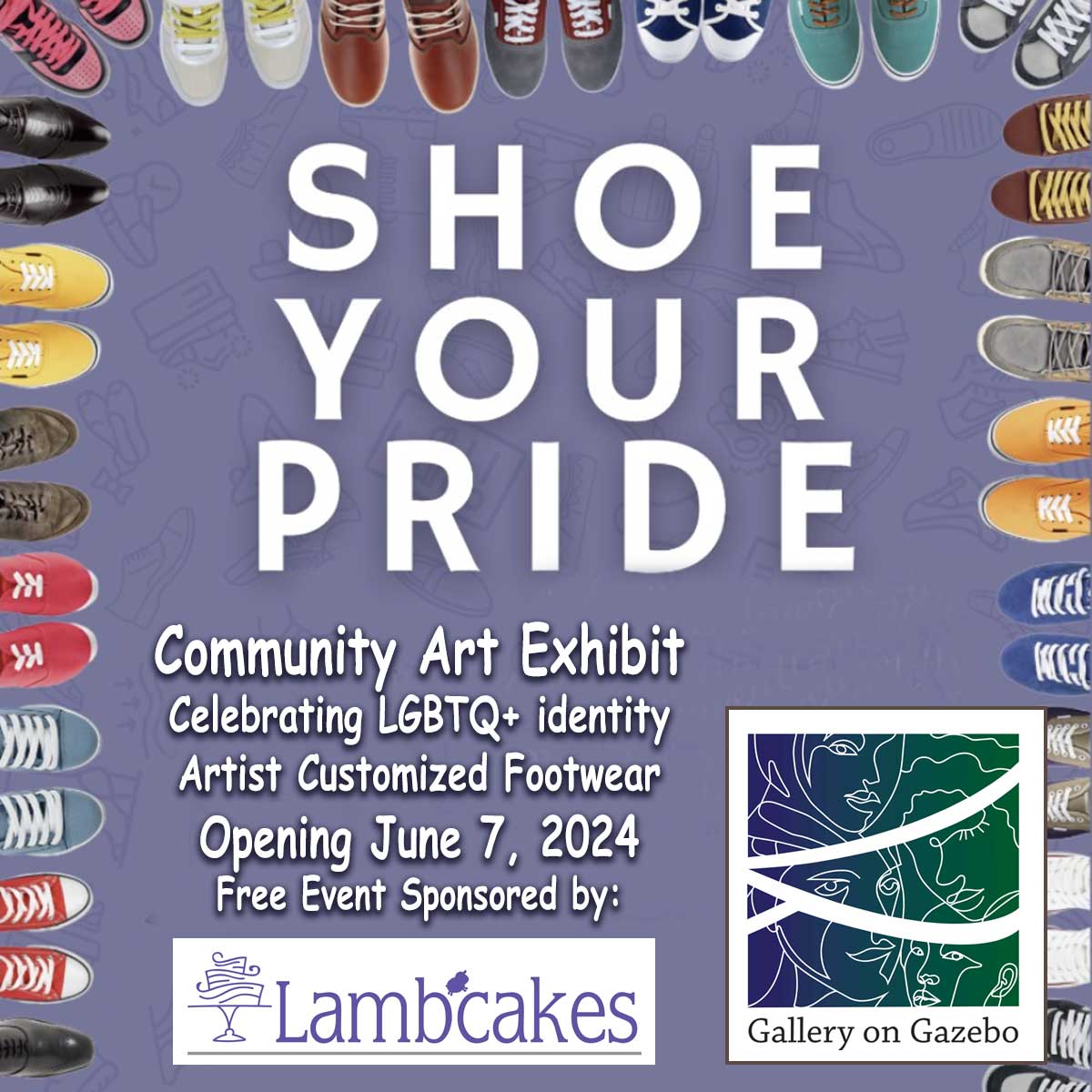 Shoe Your Pride Community Art Exhibit opening June 7, 2025